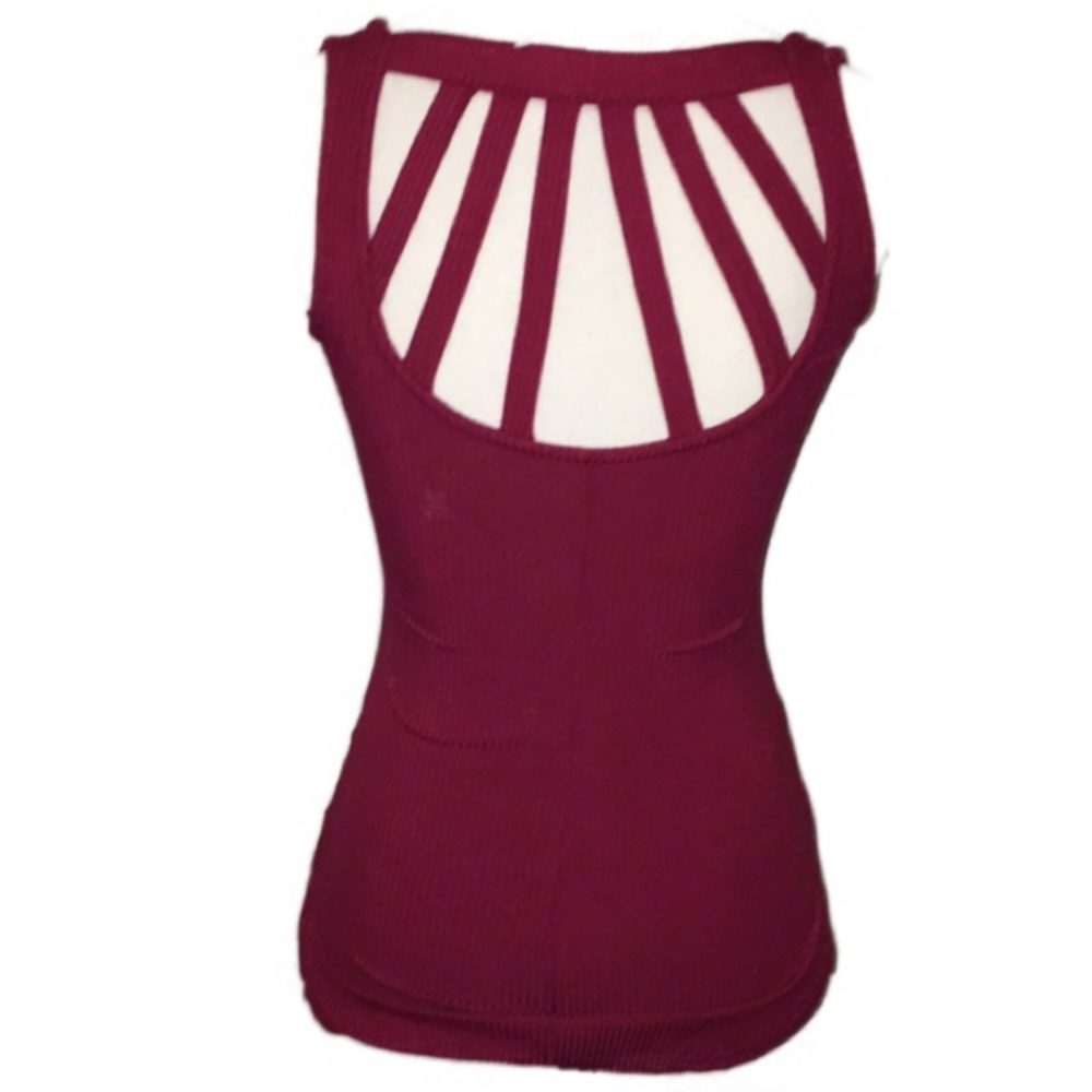 XS Candie’s ribbed beet red ladder-back tank NWT